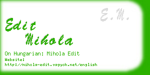 edit mihola business card